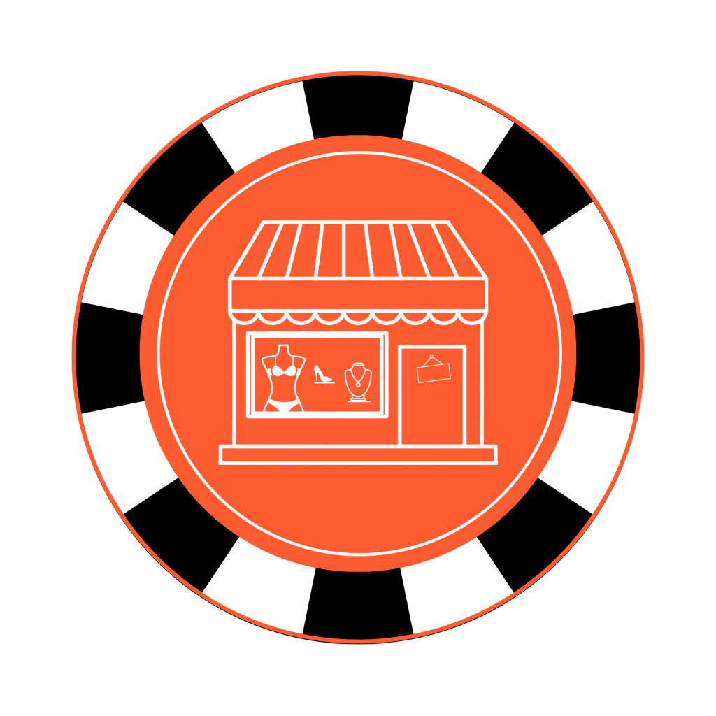 jeton merchandising commerces vitrines
